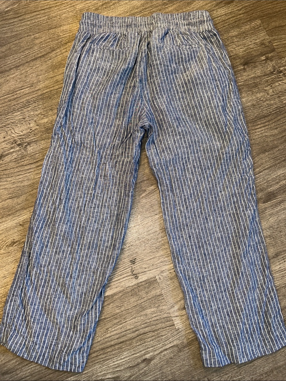 Quince 100% European Linen Wide Leg Pants Chambray Stripe Large - Picture 5 of 8